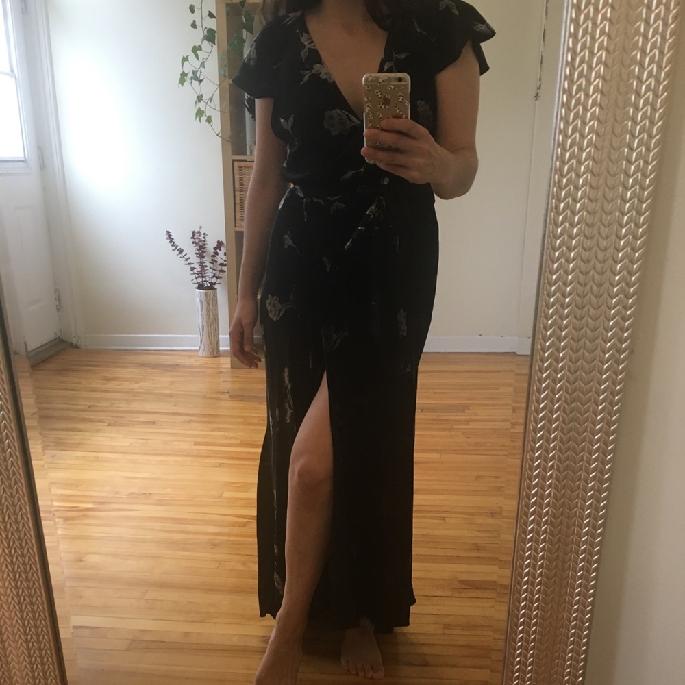 Silence + Noise velvet dress with open back